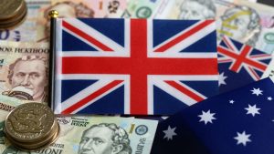 British Pound and Australian Dollar currency exchange visual.