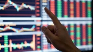 Stock trading simulator interface with market data.