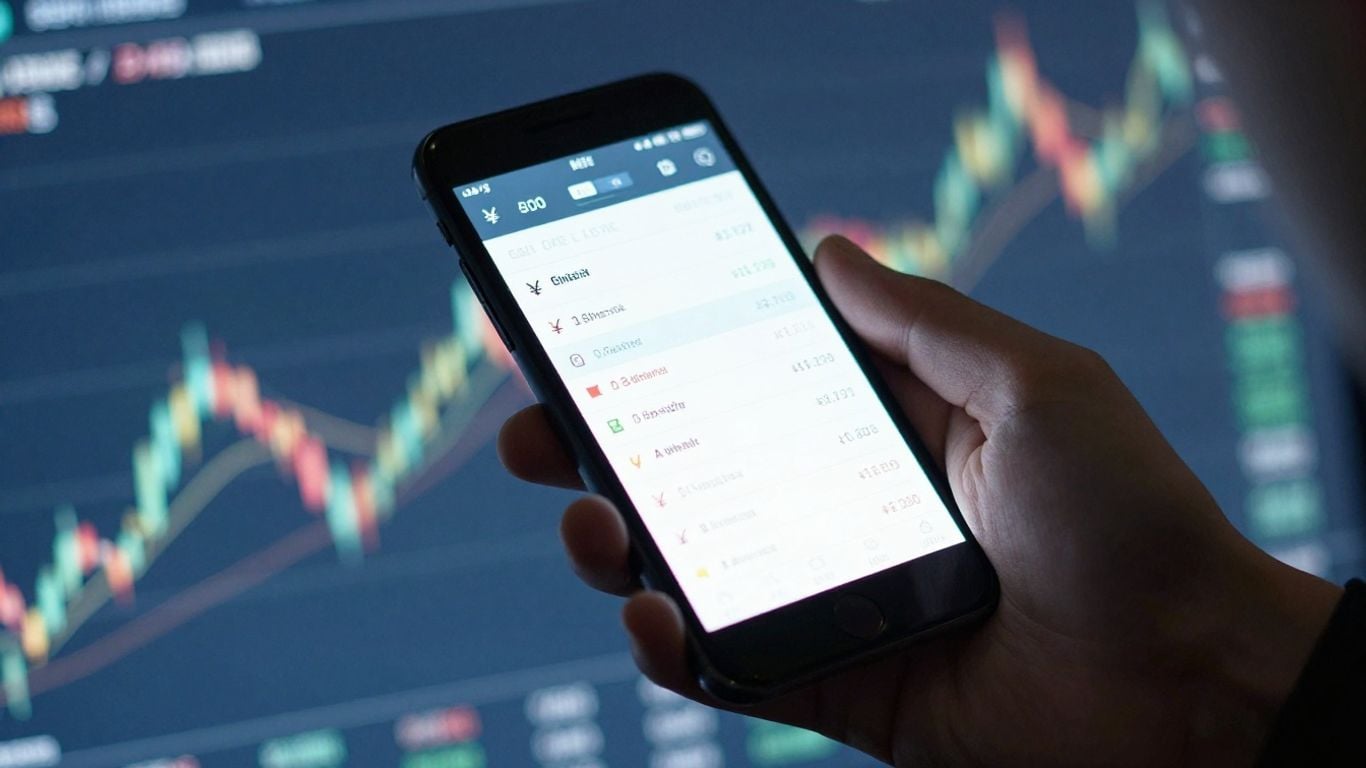 Forex trading strategy backtesting on a smartphone.