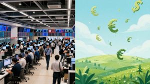 Forex trading versus stock trading comparison image.