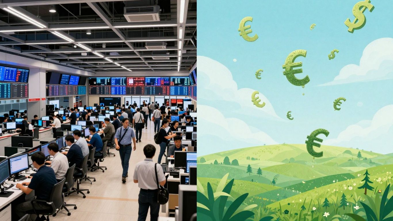 Forex trading versus stock trading comparison image.