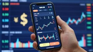 Forex trading interface on a smartphone screen.