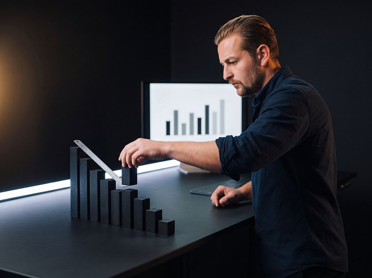 Wesley, founder of The Forex Complex, moving a block into a row ranked by height